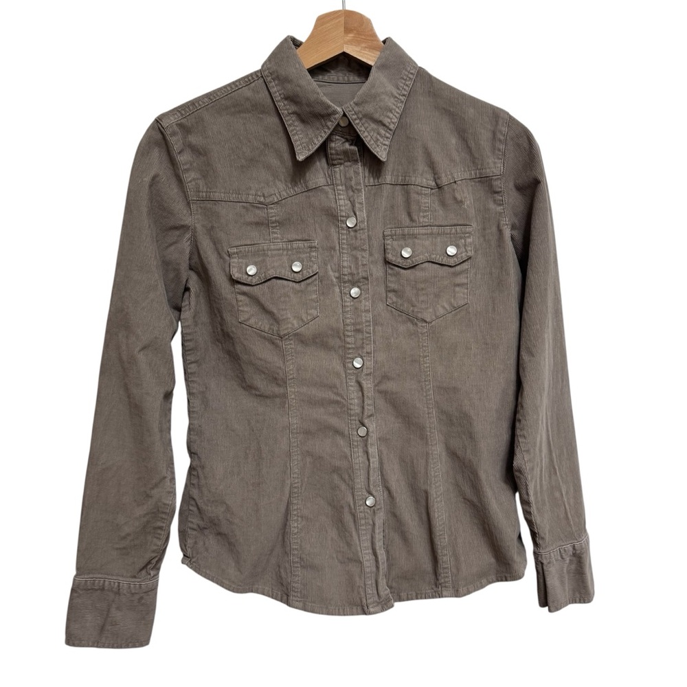 Vintage Gap Y2K 90s Corduroy Pearl Snap Shirt Women Small‎ Western
